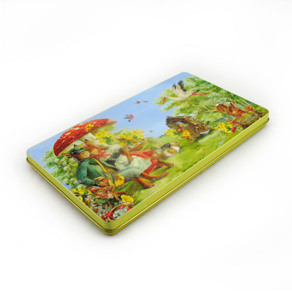 wholesale printed rectangular Christmas chocolate tin