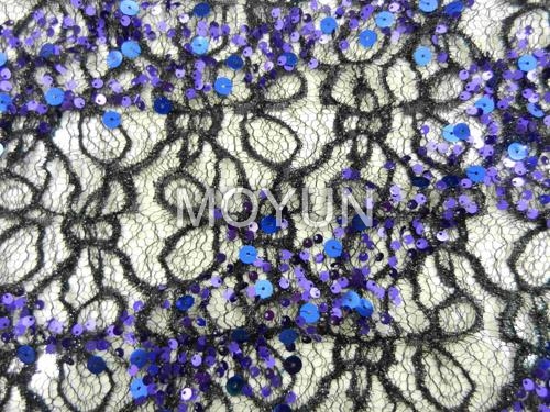spider mesh with 5mm +7mm sequin embroidery 50 52& quot;