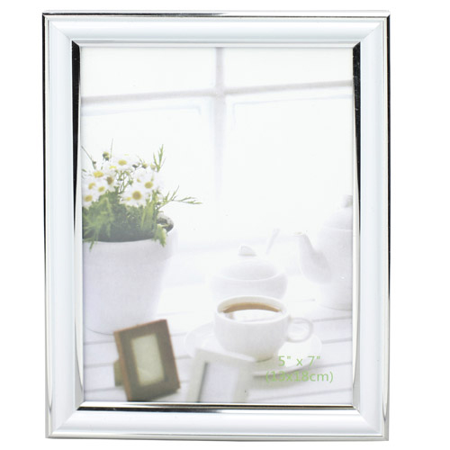 White With Silver 5& quot;X7& quot; Photo Frame