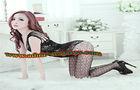 Customized Polyester / Nylon Ladies Sexy Lingerie , Transparent Black Women Sex Costumes
