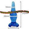 Blue / Purple Soft TPR Crystal Sex Toy Butt Plug with Sucker for Male / Female Adults