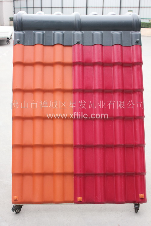 Recycled Resin Roof Tile Spanish red