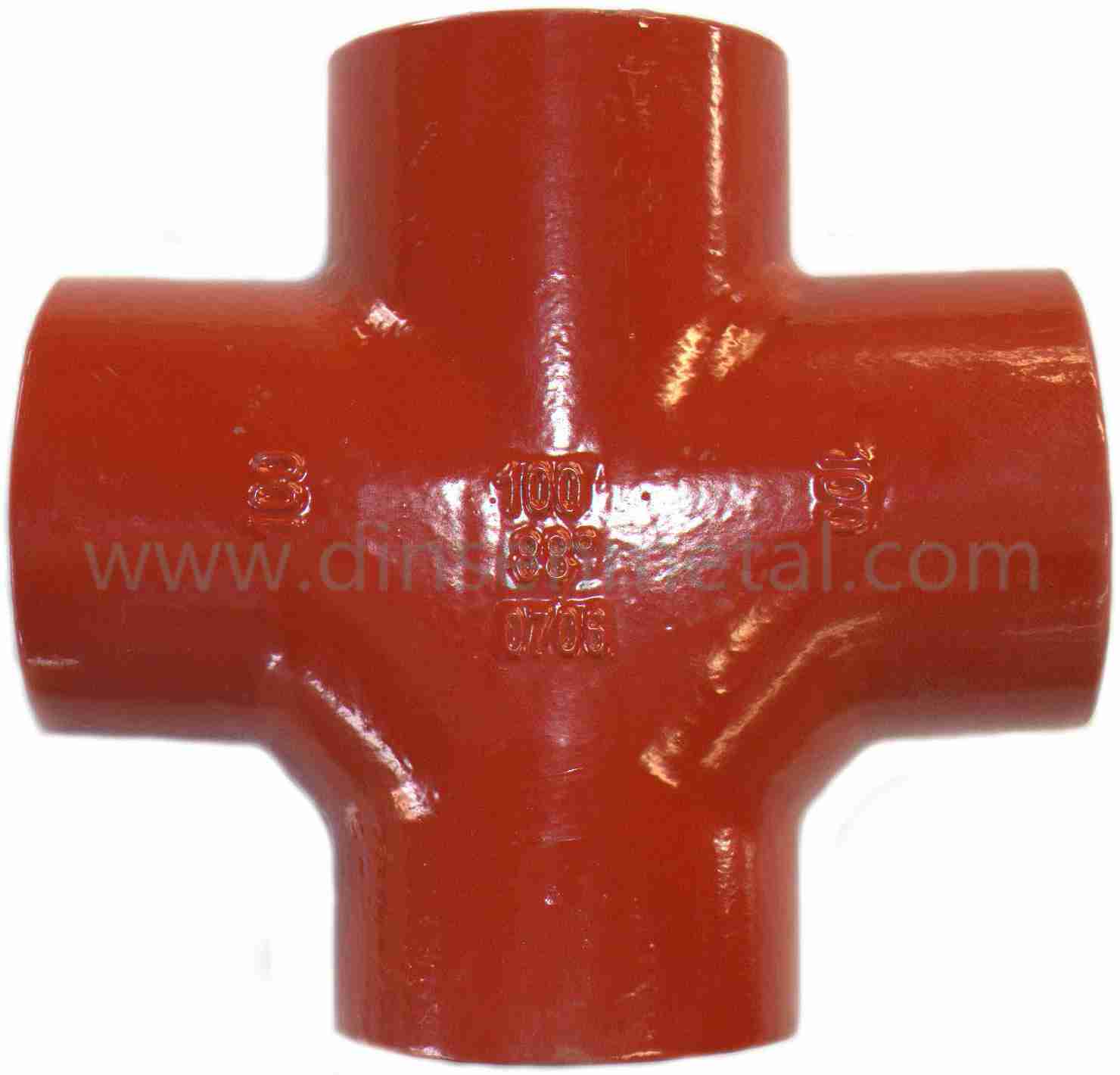 Approval Red Epoxy Powder Paint Water Drainage En877 Cast Iron Tee