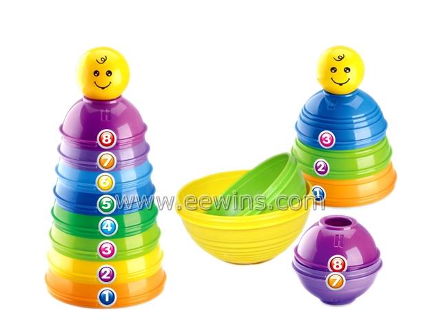 Puzzle toys stacked cups