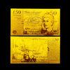 ?50 Pounds plated gold foil banknote for Value Collection Art crafts