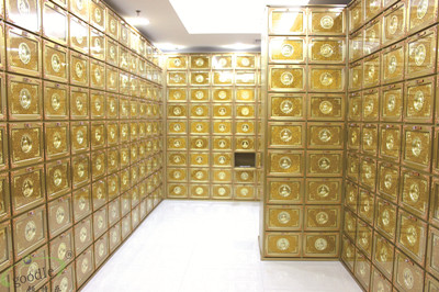 Customized Aluminum alloy cinerary casket storage rack project in temples