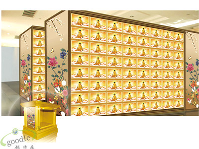 Customized Aluminum alloy columbarium with LED embeded storage rack