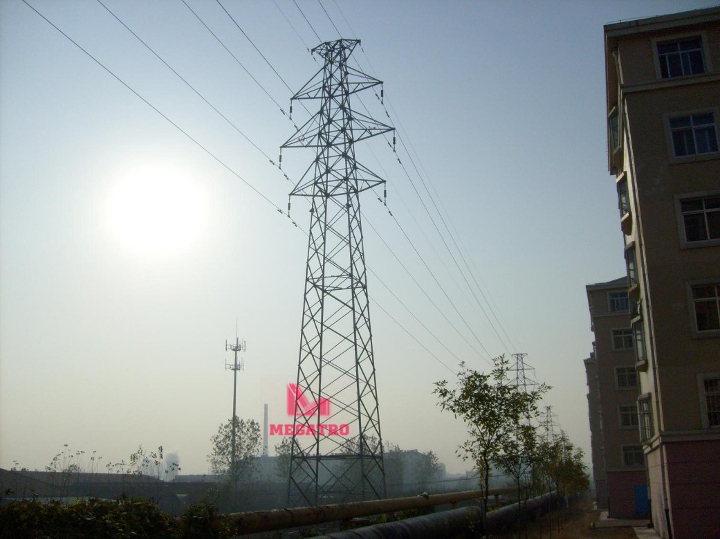 Power transmission line steel tower