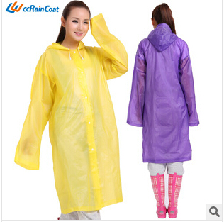 Promotional logo custom clear eco friendly disposable raincoat 2014 new