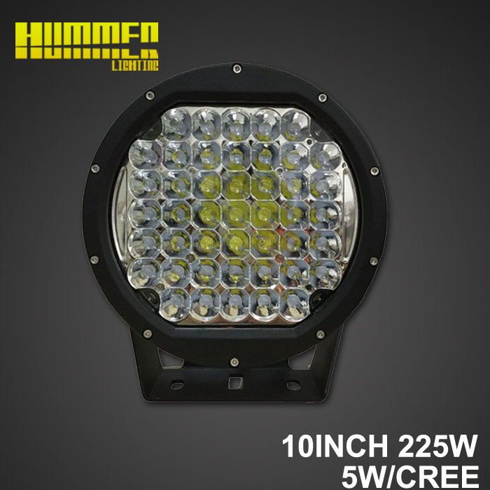 10inch 225W Round CREE 5W/PCS XLGP2 LED DRIVING LIGHT USED FOR JEEP SUV ATV KR10225
