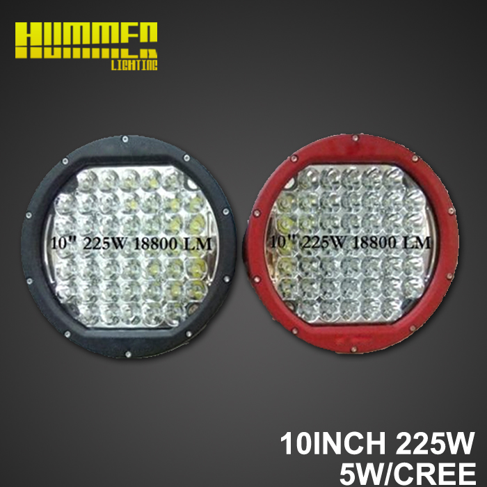 2015 New Round High power 225W led driving lamps Used 5W/PCS XPG2 Leds for 4x4 4wd led offroad lights 
