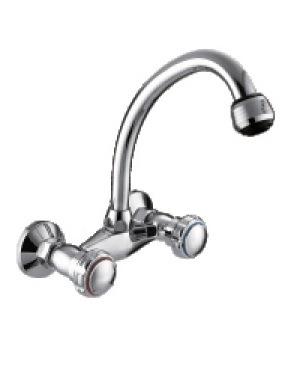 In-wall double handle basin faucet