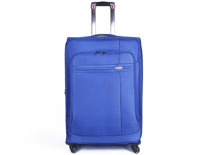 Promotional blue luggage set for women / 4 wheel trolley suitcase lightweight