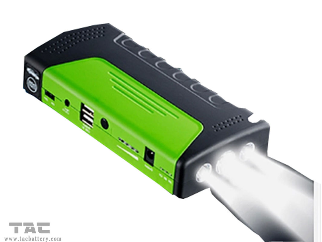 Green Portable Car Jump Starter with 3 Multifunction LED light torch / SOS / strobe