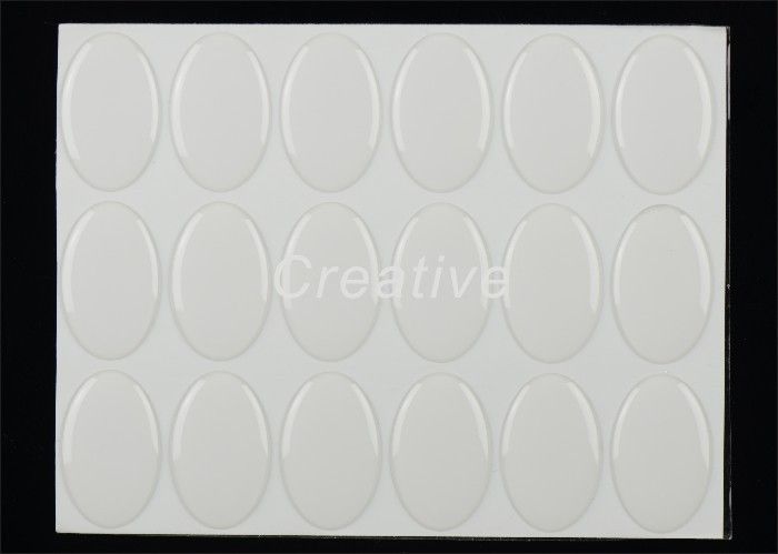 Non - Toxic Pendant Tray Oval Resin Dome Stickers / Labels With Clear PET