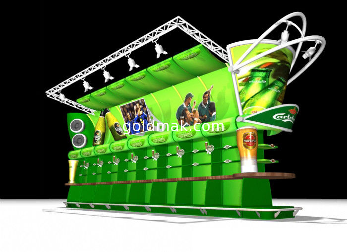 Fashion Retail POS Floor Display Sands / Green Display Cabinet For Products Promotion
