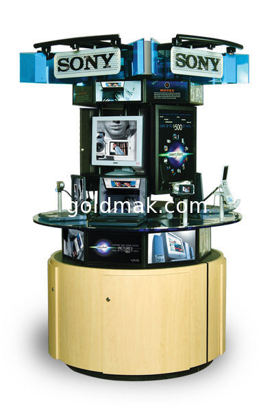 Customizable floor display stands for shopping malls electronic devices displays