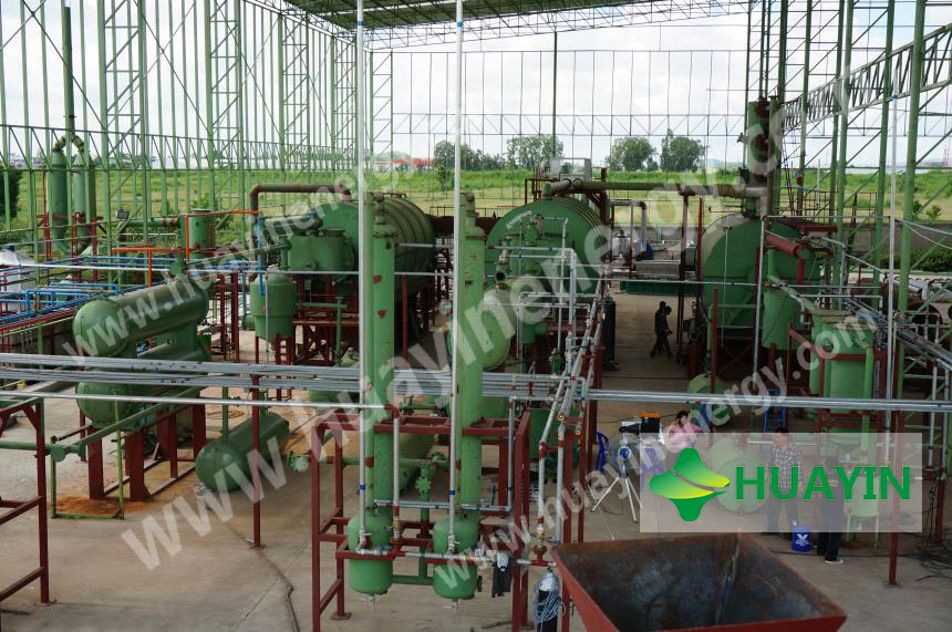 huayin brand without emmision waste tires to oil equipment 