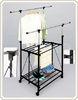 Foldable Telescopic Indoor Outdoor DIY Clothes Rack with Shelves , Metal Clothes Hanger