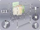 Three Pole Standing Folding Clothes Rack / Modern Multi-bar Telescopic Clothing Racks