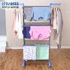 Foldable stainless metal clothes rack three layer coat drying laundry airer rack Foldable stainless metal clothes rack three layer coat drying laundry airer rack