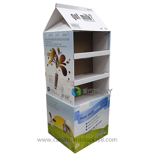Custom Floor Cardboard Display Stands, Cardboard Display Shelves