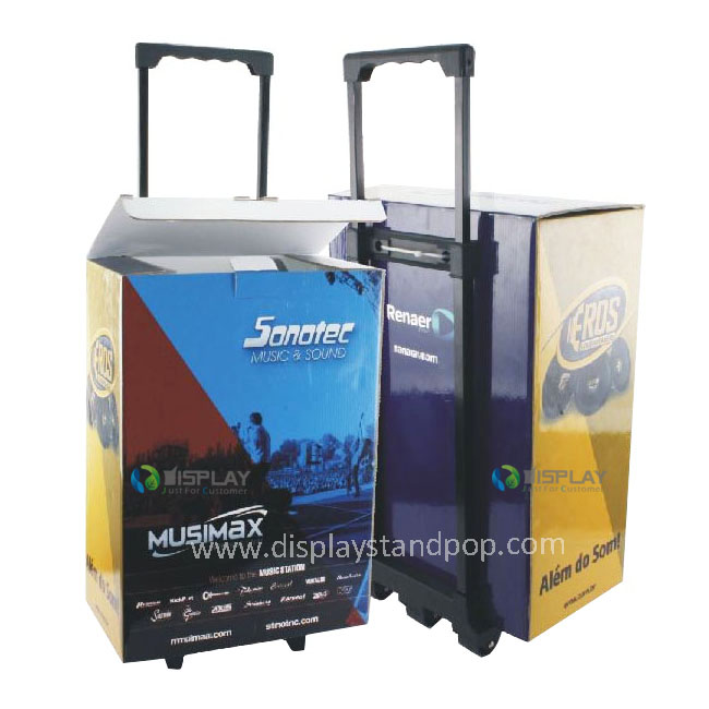 Custom Cardboard Trolley Bag,Corrugated Paper  Trolley Box for Fair Exhibition