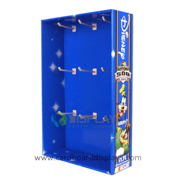 Cardboard Peg Hook Displays, Wall Mounted Cardboard Sidekick Displays with Hooks