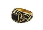Classic Magic Heart Stainless Steel Rings Jewelry With Jet Crystal Gold And Black