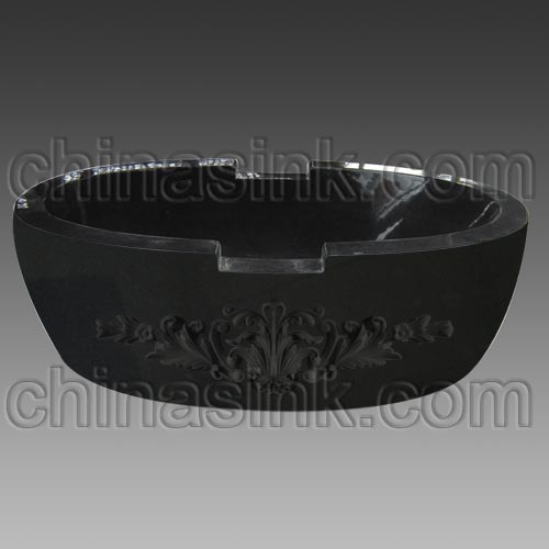 Absolute Black Carved Bathtub