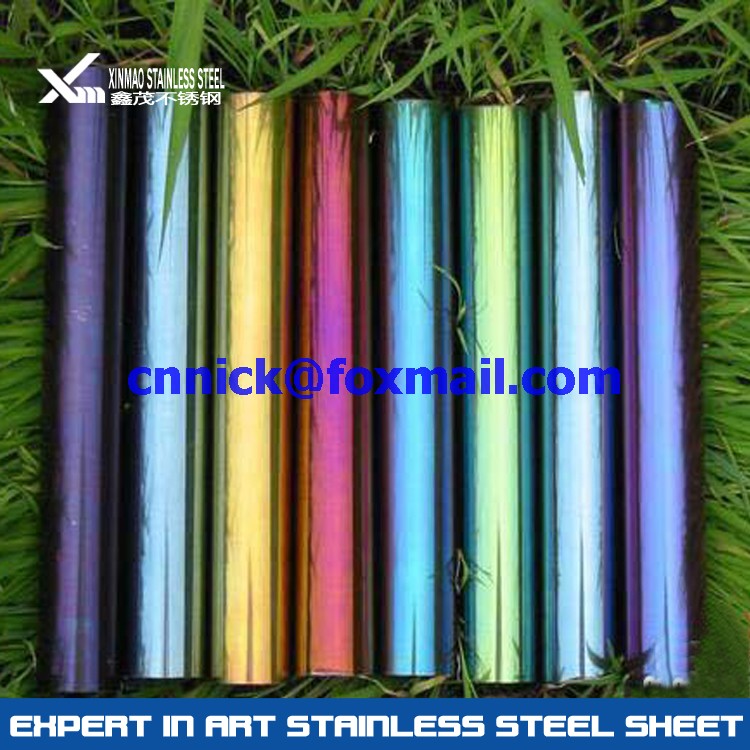 304 color stainless steel pipe/tube for home and hotel decoration