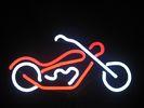 Red / White Wall Mounted Neon Motorcycle Signs With 110 V Transformer 14& quot; by 8& quot;