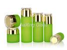 Refillable Green Cosmetic Glass Packaging , Glass Makeup Jars Lotion Pump Bottle Sets