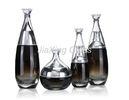 Luxury Cosmetic Glass Bottles Black Cosmetic Glass Bottles / Lacquered Pump Bottles And Jars Sets