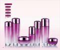 Purple 150ml  Cosmetic Glass Bottles For Personal Care Lotion Pump Sets