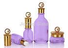 Purple Empty Makeup Storage Containers With Golden Spray Plastic Cap For Ladies