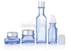 Classic Type Empty Cosmetic Glass Bottles , Small Cosmetic Jars  40ml 120ml With Silver Caps