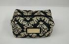 Beautiful Black and off - white ladies cosmetic bags with Metal nameplate