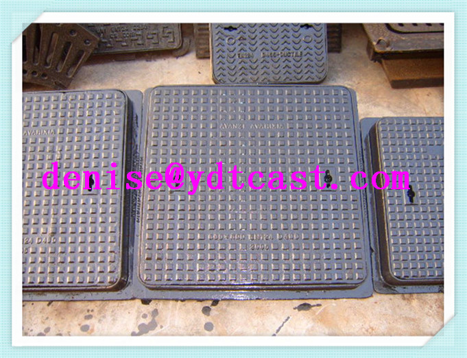 Square manhole cover cast iron drain cover EN124 D400