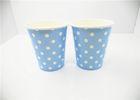 Promotional Blue Dots Hot Drink Paper Cups , Disposable Takeaway Coffee Cup