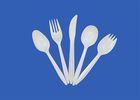 Eco - Friendly Plastic Cutlery Fork Disposable Dinnerware Sets SGS / FDA