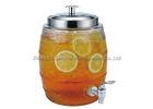 Home essentials glass beverage dispenser with spigot 5L / glass water dispenser