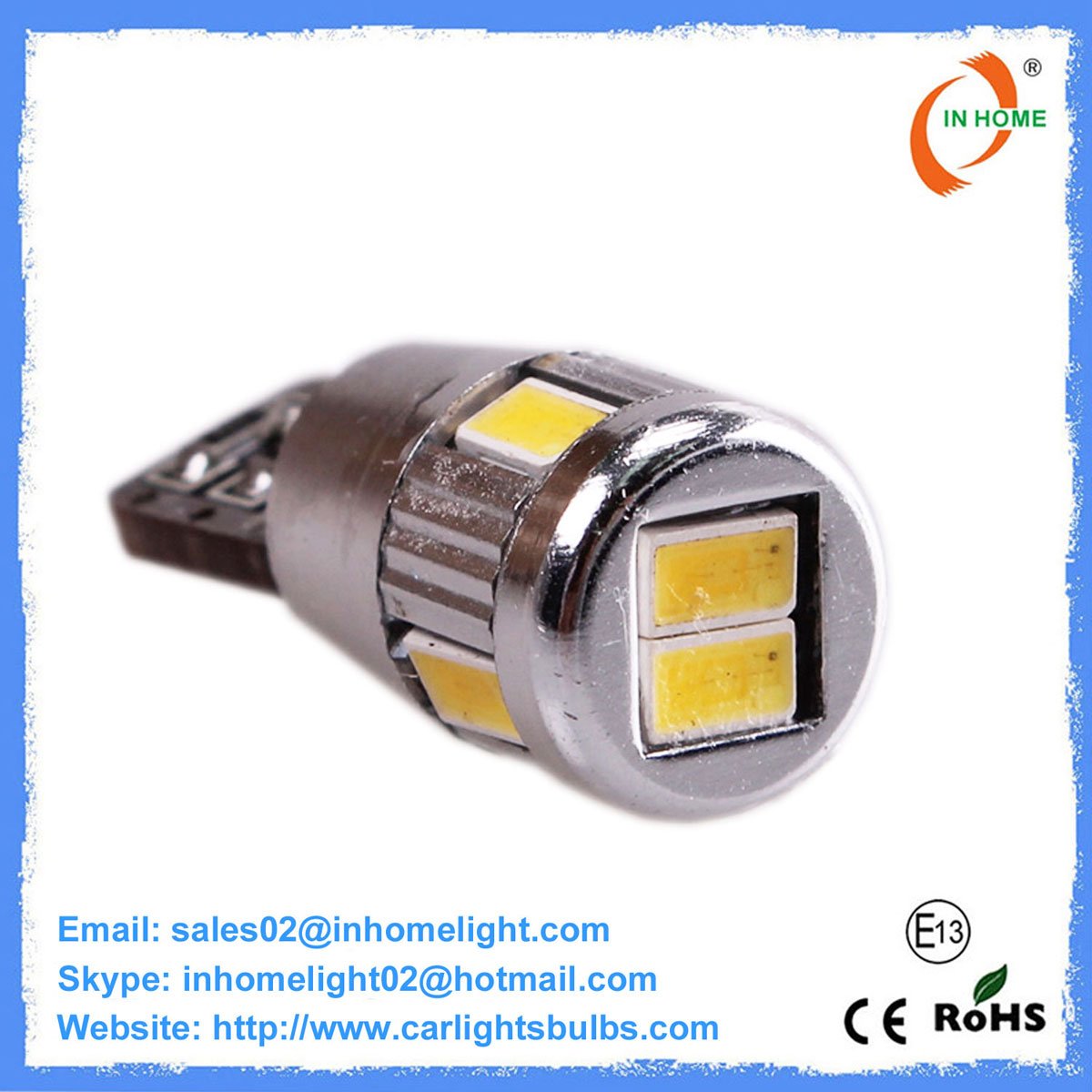 6 PCS 5730SMD 150LM Led Indicator Bulbs T10 Wegde / BA9S Base