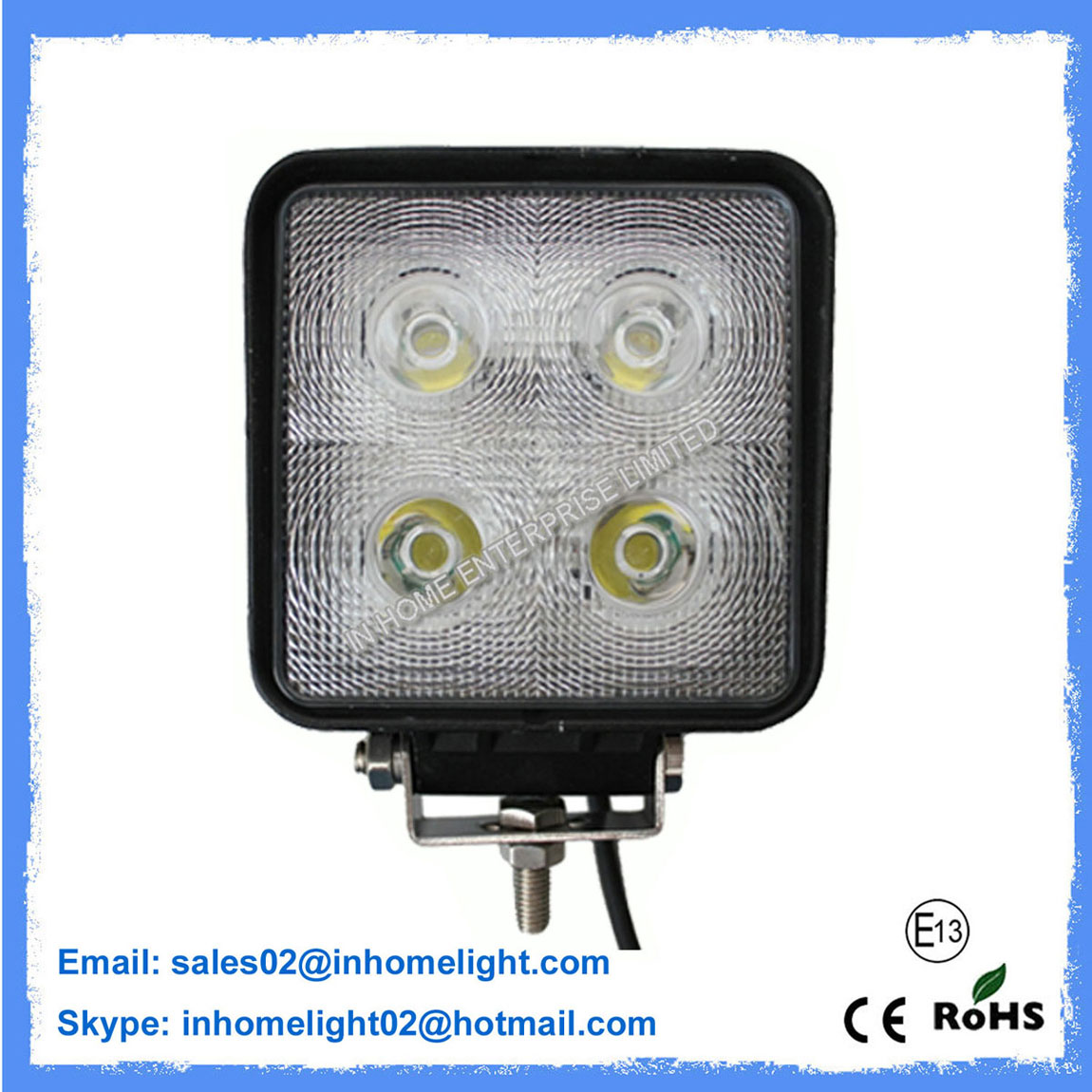 40W IP67 Waterproof Aluminum LED Work Lamps 10-30V Off Road LED Light