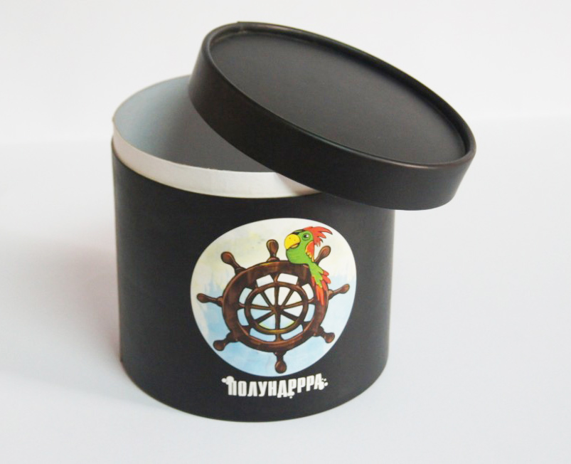 Black Chic Color Round Candy Box with Lid