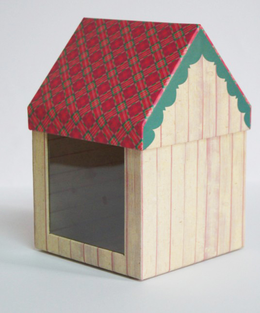 Custom Design Cartoon House Shaped Cardboard Paper Gift Box