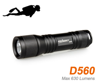 OrcaTorch D560 mini backup diving light 9cm length