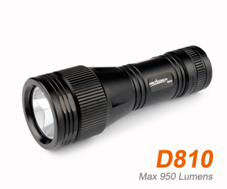 OrcaTorch D810-950 lumens mechanically head rotary dive light