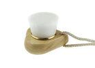 White Manual Facial Cleansing Brush With Wooden Handle And Synthetic Hair