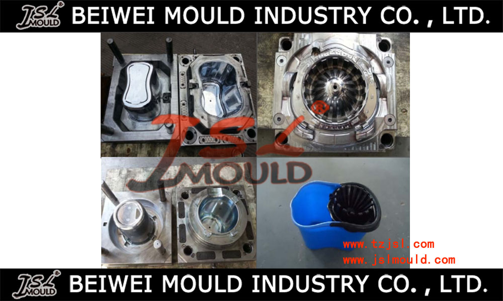 Plastic mop bucket injection mould 